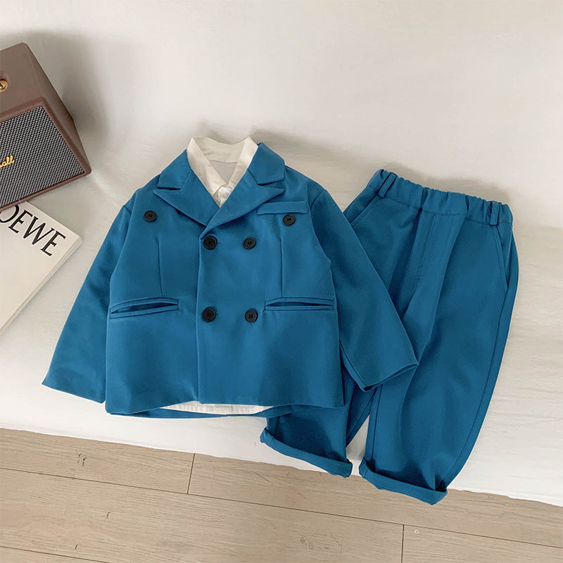 2 Pieces Set Baby Kid Boys Solid Color Blazers And Pants Suits Wholesale 221226380