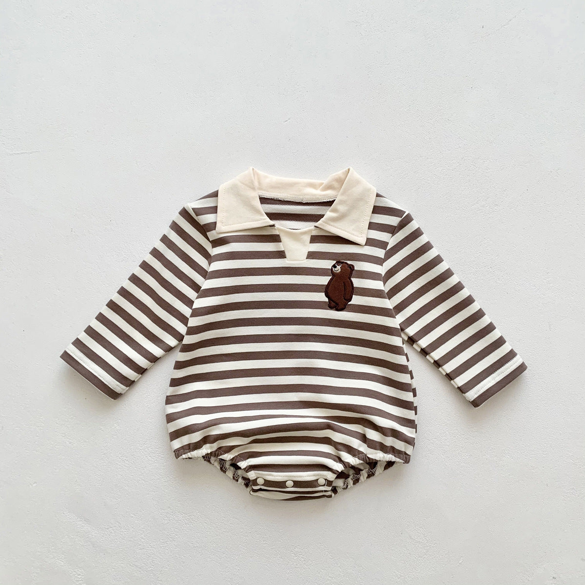 Baby Unisex Striped Cartoon Embroidered Rompers Wholesale 221226386