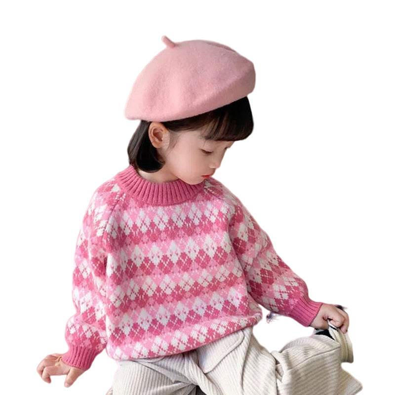 Baby Kid Girls Striped Flower Sweaters Knitwear Wholesale 089813456