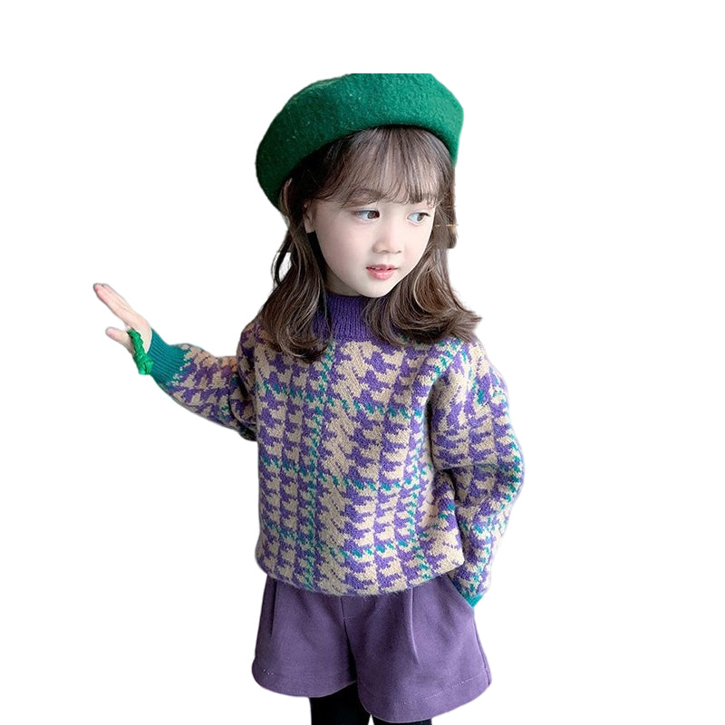 Baby Kid Girls Striped Flower Sweaters Knitwear Wholesale 089813456