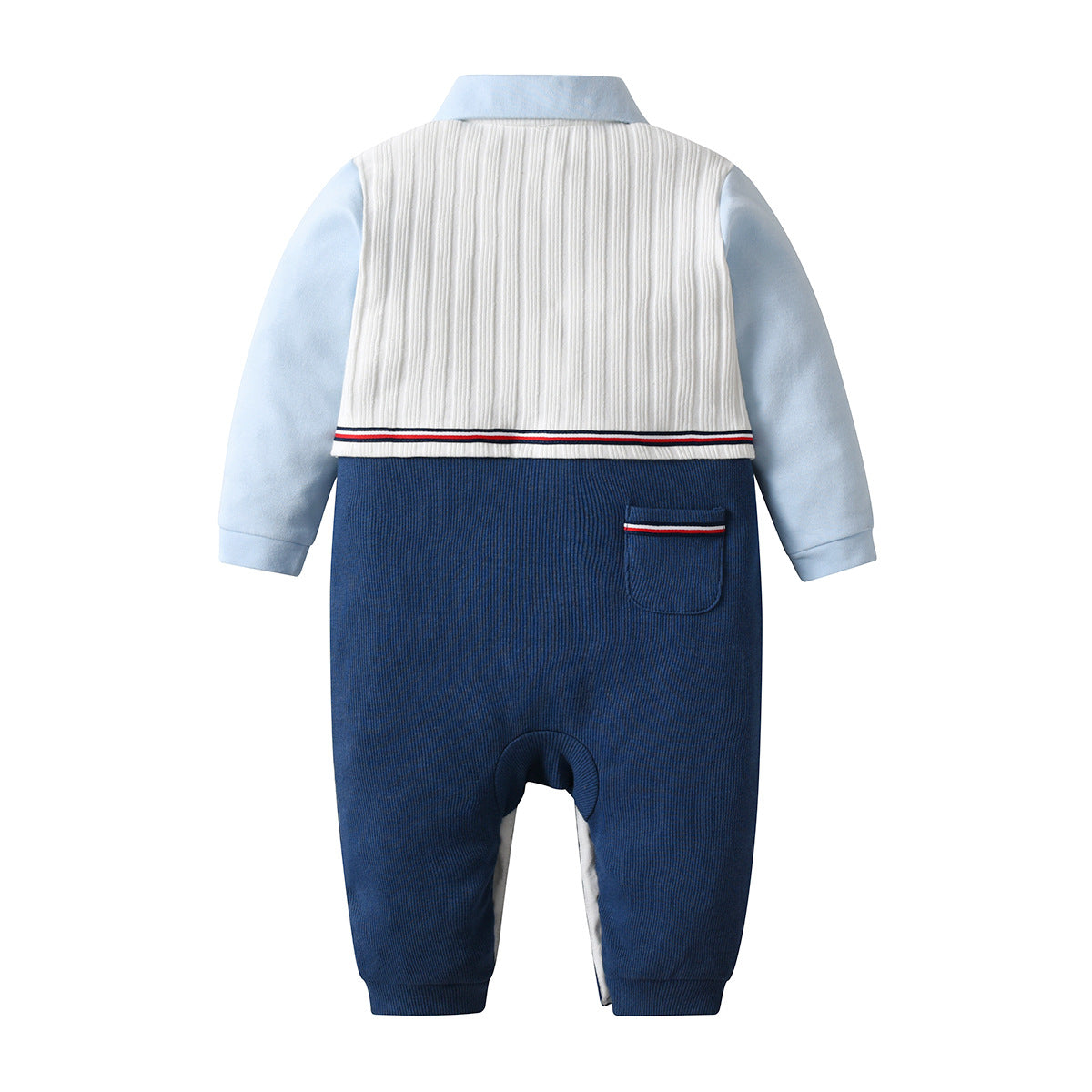 Baby Boys Color-blocking Bow Jumpsuits Wholesale 22122697