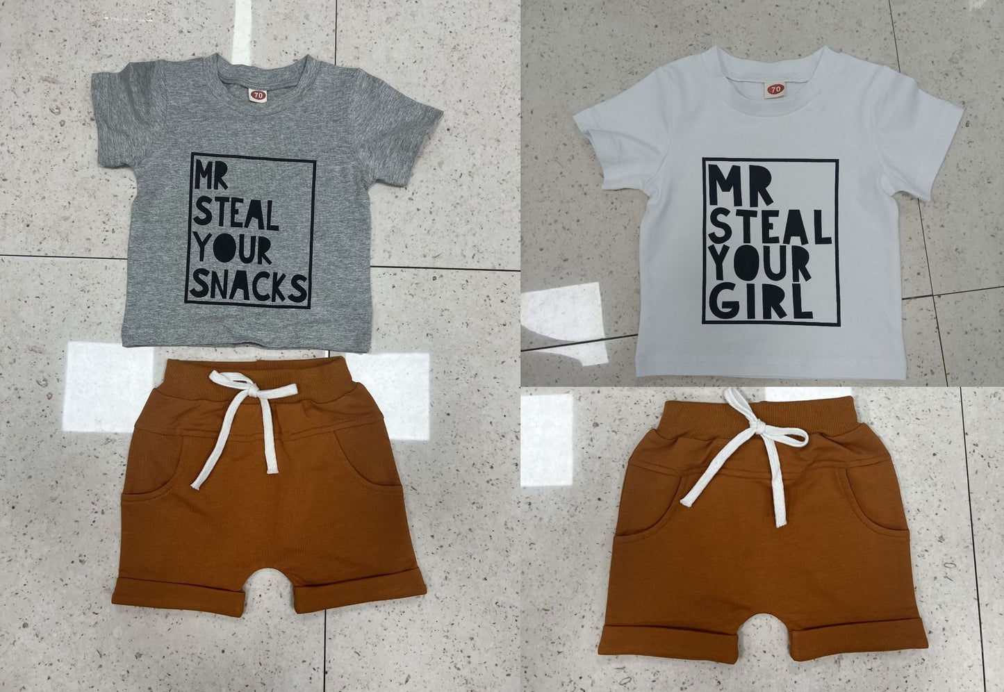 2 Pieces Set Baby Kid Boys Letters T-Shirts And Solid Color Shorts Wholesale 221229722