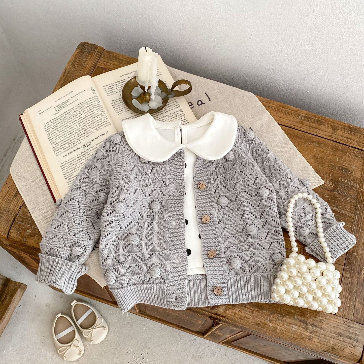 Baby Kid Girls Solid Color Cardigan