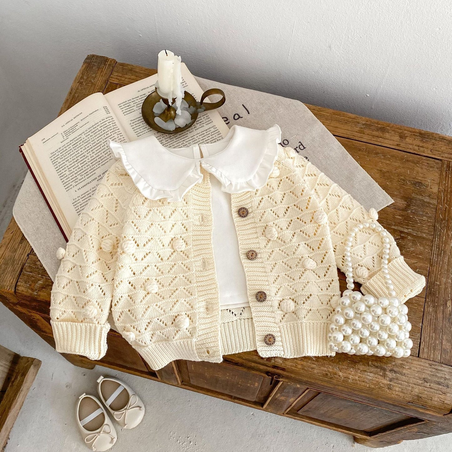 Baby Kid Girls Solid Color Cardigan