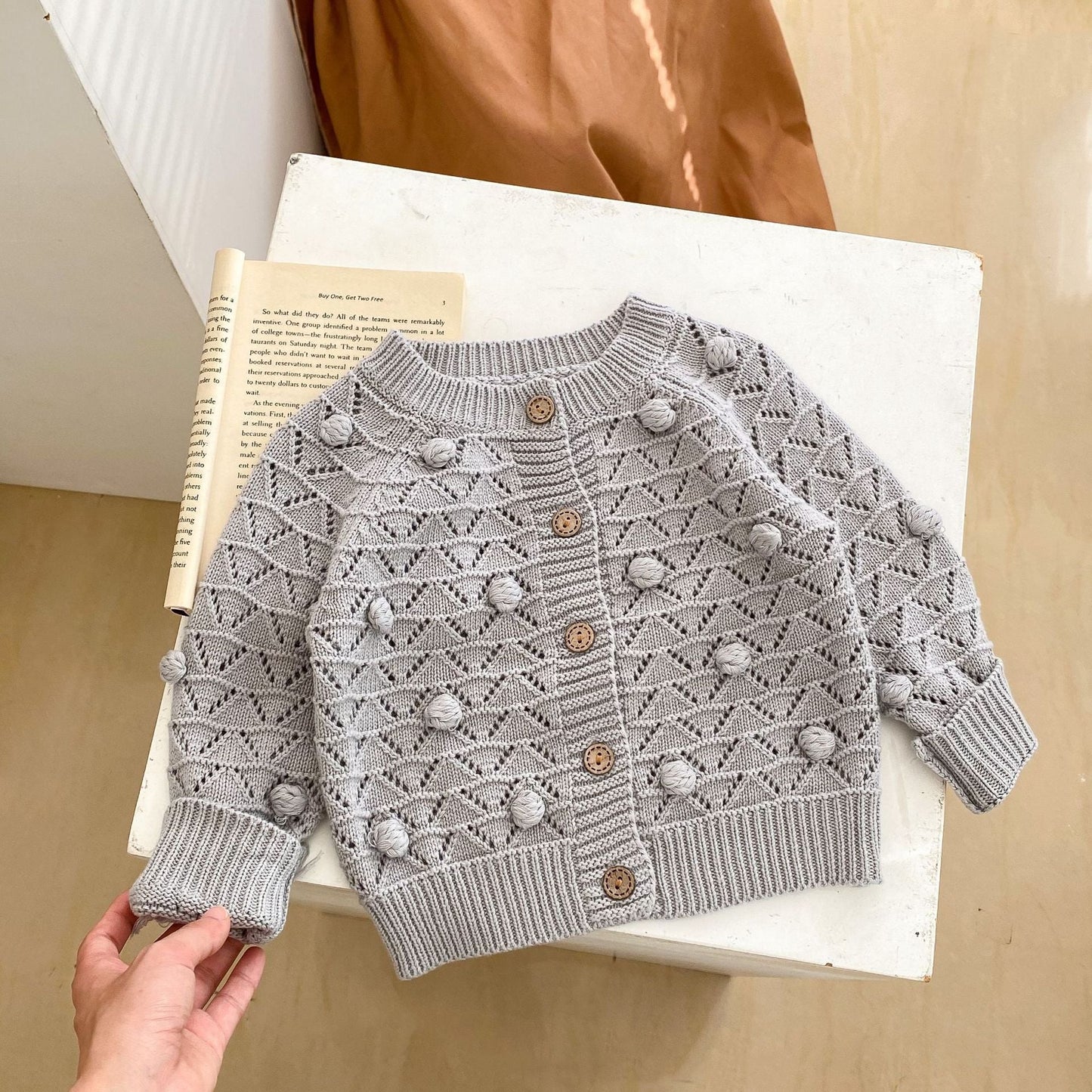 Baby Kid Girls Solid Color Cardigan