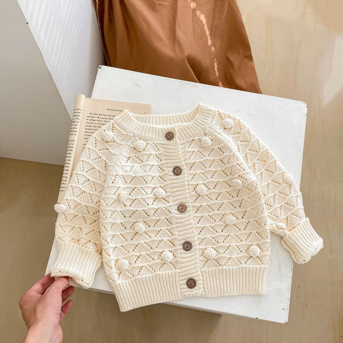 Baby Kid Girls Solid Color Cardigan