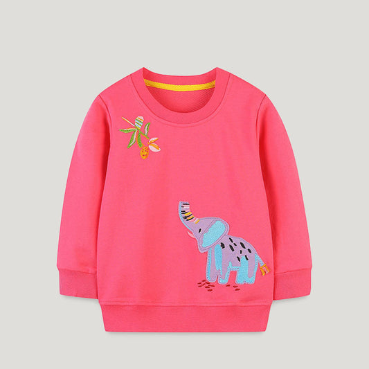 Baby Kid Girls Animals Embroidered Hoodies Swearshirts Wholesale 221221217