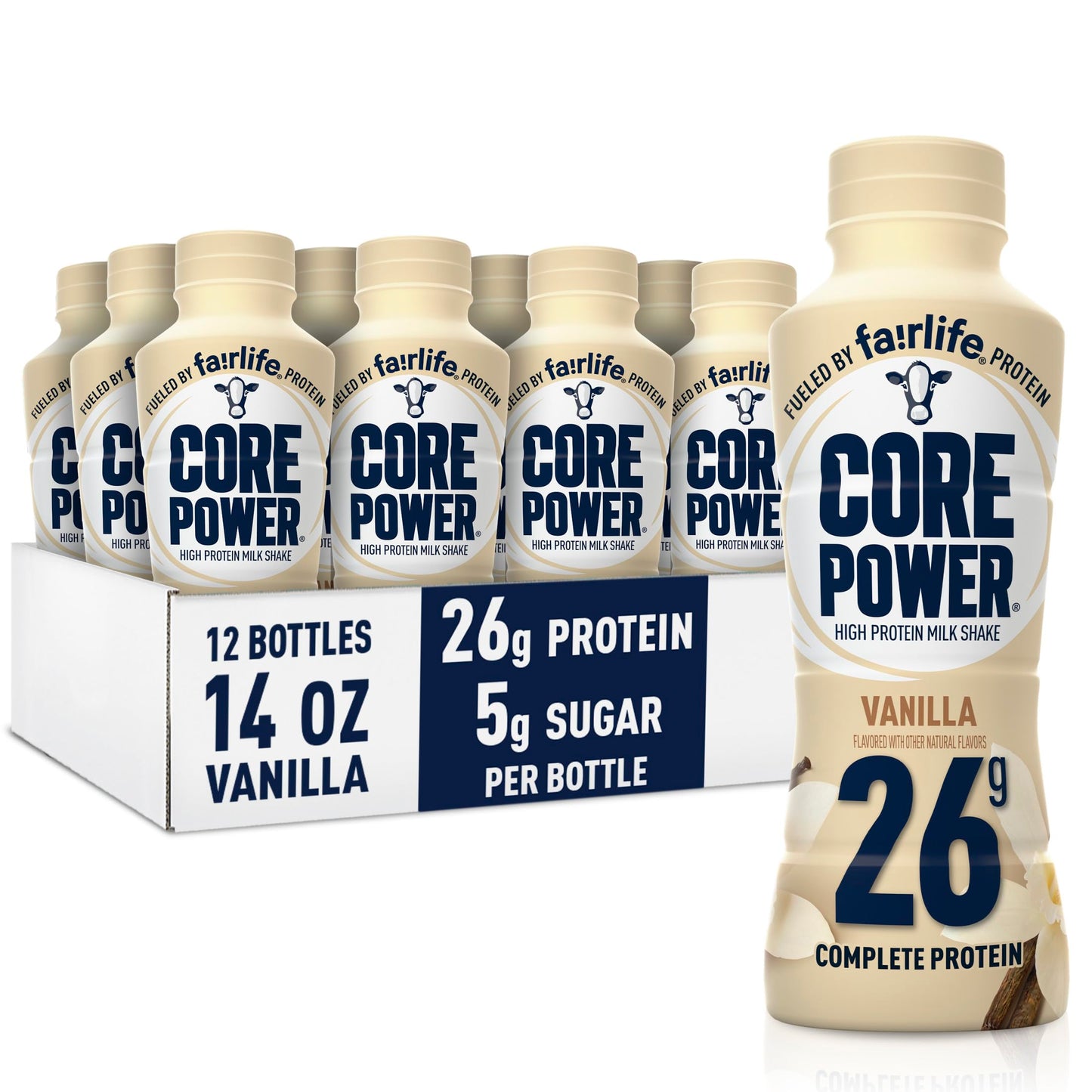 Core Power Fairlife 26g Protein Milk Shakes, Liquid Ready To Drink for Workout Recovery, Chocolate, 14 Fl Oz Bottle (Pack of 12)