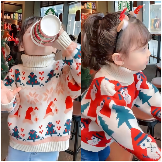 Baby Kid Girls Cartoon Plant Crochet Christmas Sweaters Wholesale 221226128